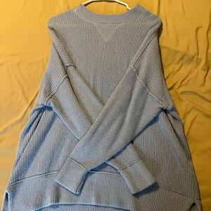 Aerie Light Blue Ribbed Crew Neck Sweater